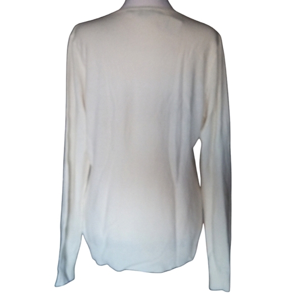 Ralph Lauren Cream Knit V Neck Merino Wool Cashmere Blend Sweater NWT Size XL - Picture 5 of 10